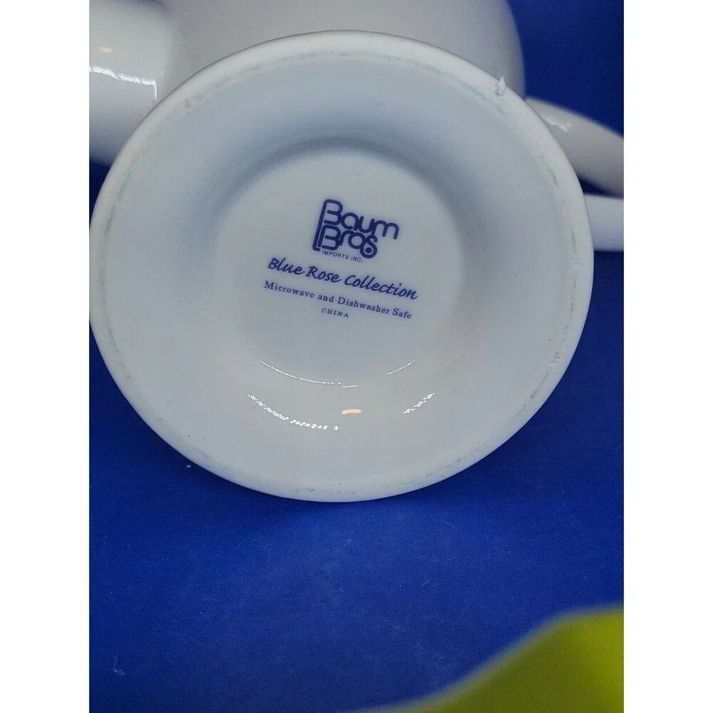 Baum Brothers Formalities Blue Rose Coffee Pot  Sugar & Creamer Set